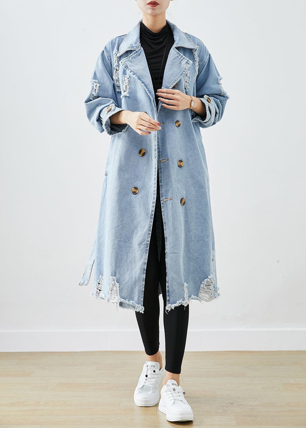 Women's Denim Coat - Elegant Winter Outerwear - Stylish, Comfortable & Cozy - Winter Fashion 2024