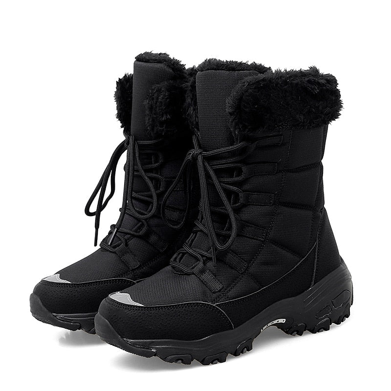 Women's - Warmly Lined Snow Boots - Cosy Insulated Footwear for Winter Adventures - Stylish Winter Boots