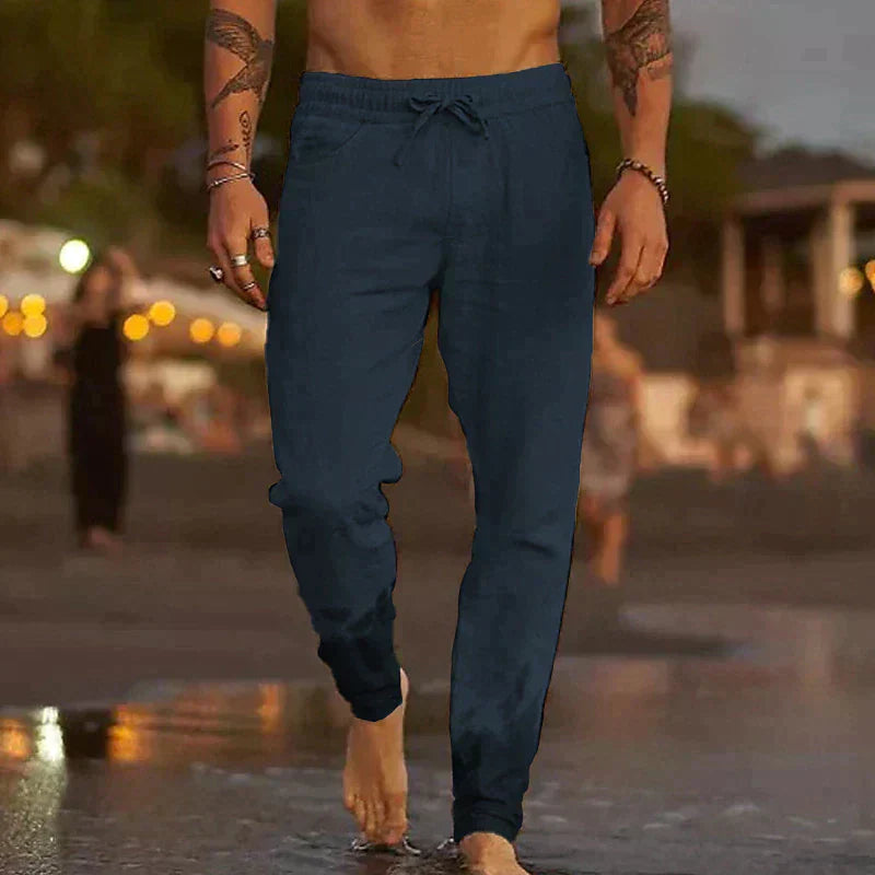 Relaxed linen men's trousers