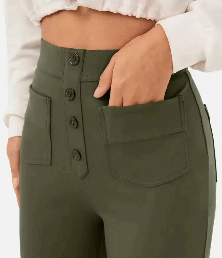 Fashionable elasticated trousers