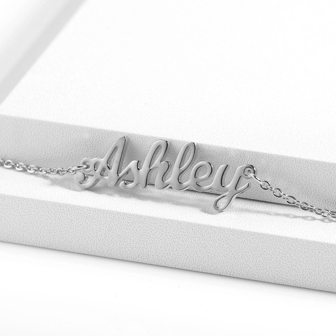 Golden personalised name anklet