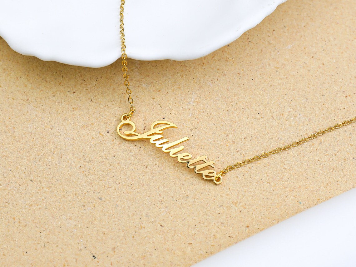 Golden personalised name anklet