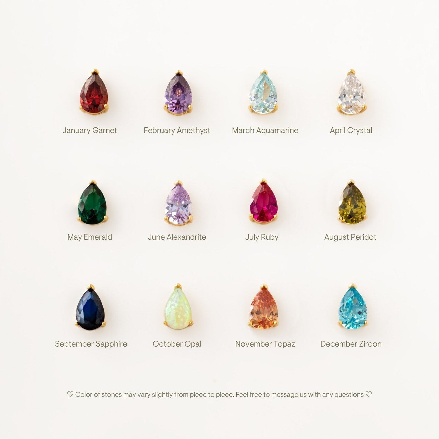 Birthstone Drop Huggies