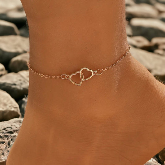 Minimalist heart anklet