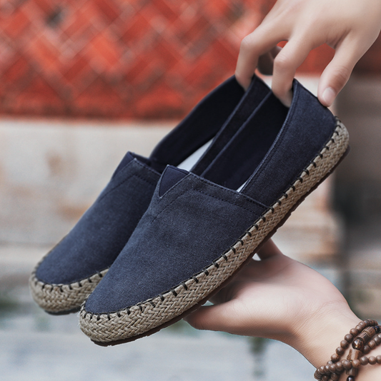 Stylish men's shoes straw shoes canvas