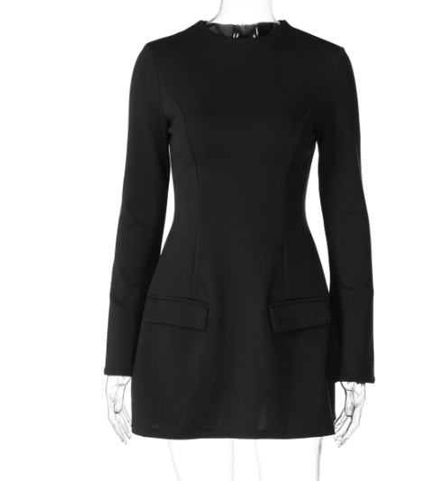 Mini dress with elegant bell sleeves