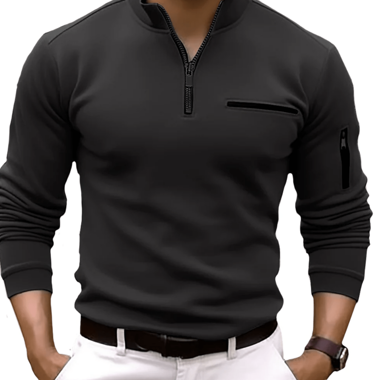 Sweatshirt with quarter zip