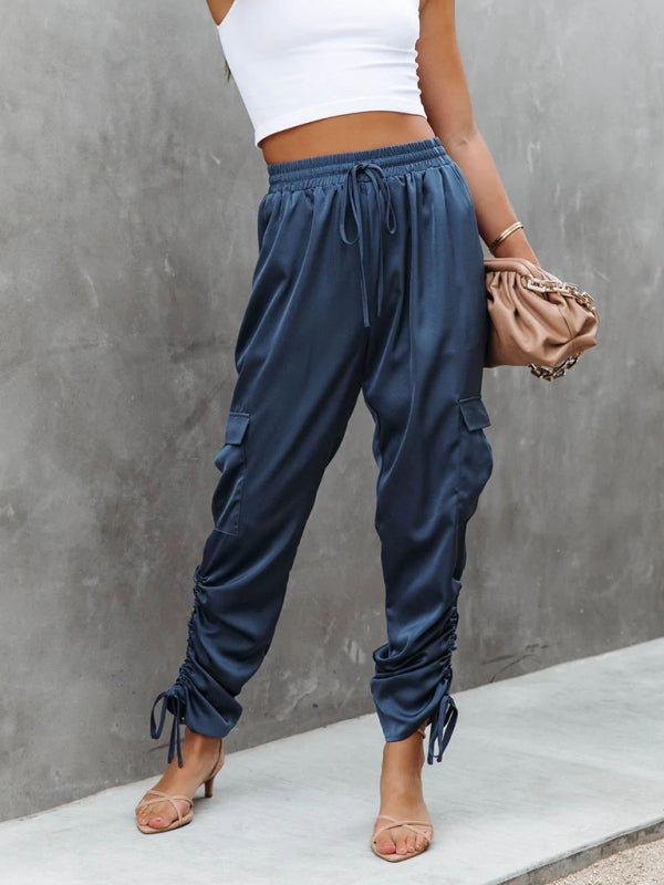 Satin cargo trousers