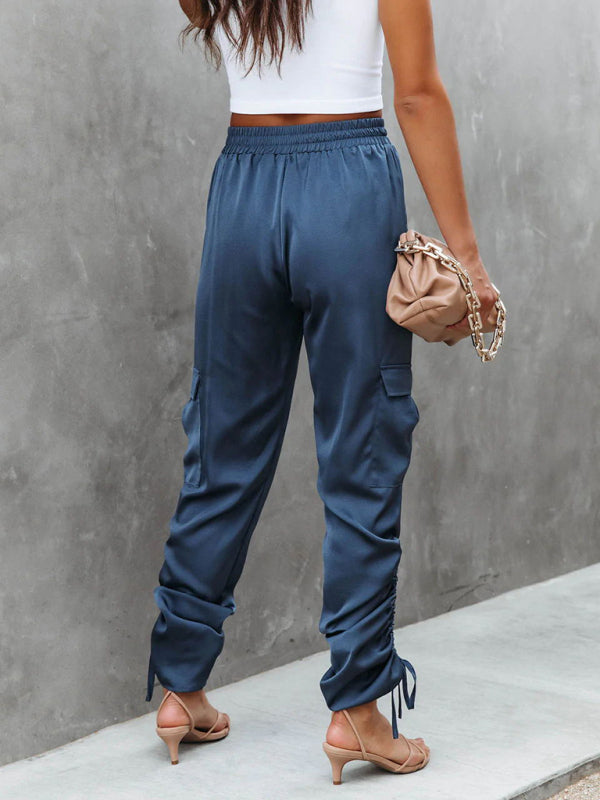 Satin cargo trousers