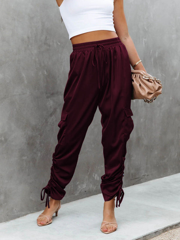 Satin cargo trousers