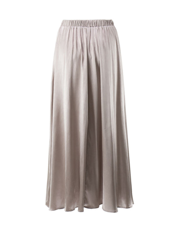 Flared maxi skirt in satin