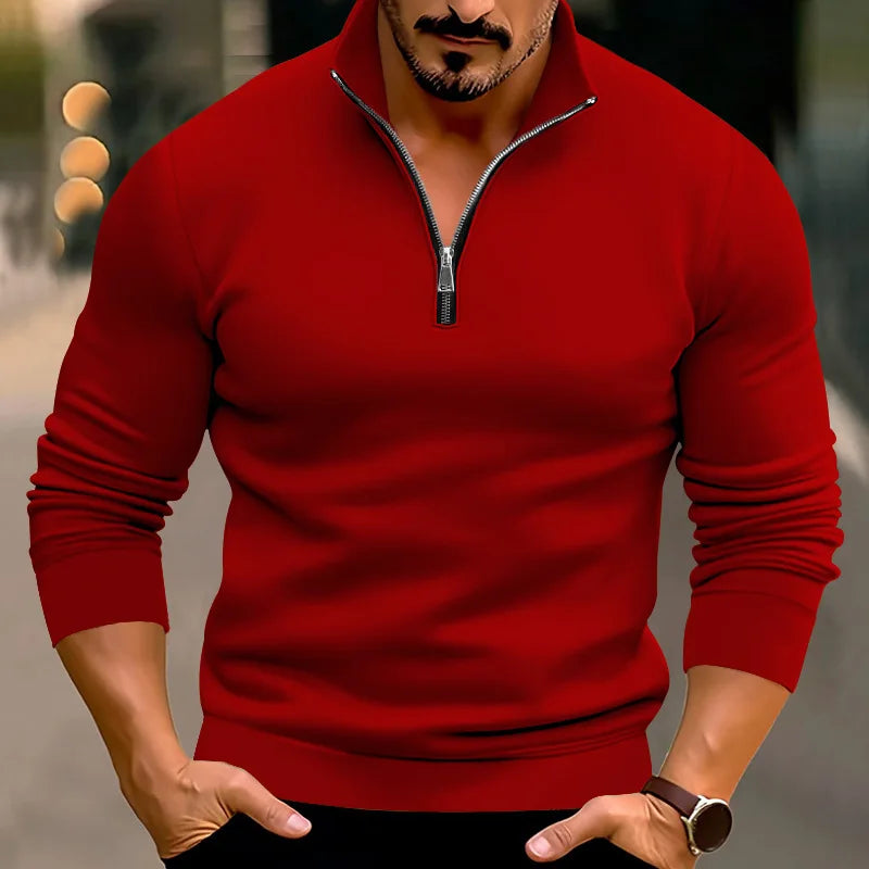 Men - Casual Jumper - Cozy Zip-Up Knitwear - Stylish Everyday Essentials for Comfort and Warmth