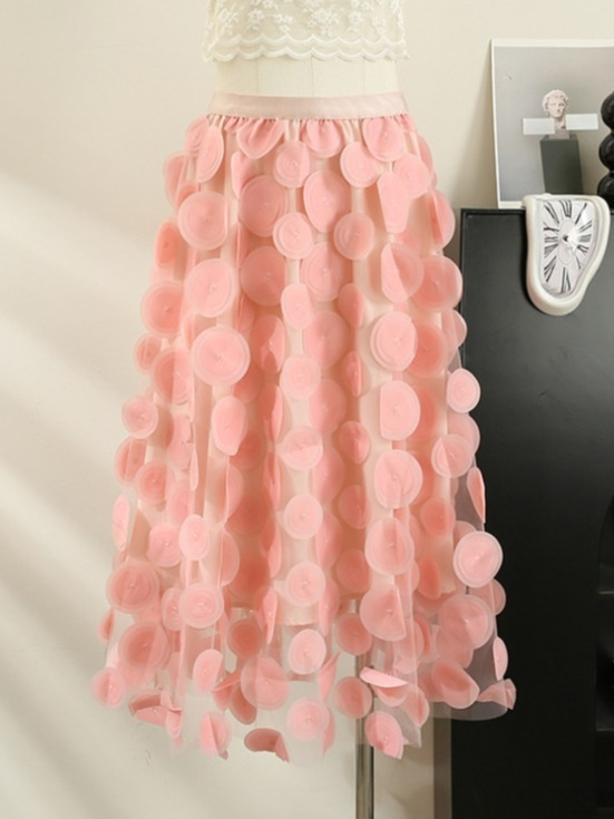 Dotted patchwork skirt in tulle