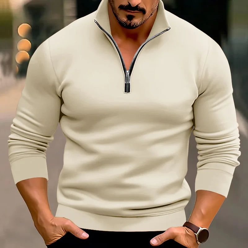 Men - Casual Jumper - Cozy Zip-Up Knitwear - Stylish Everyday Essentials for Comfort and Warmth