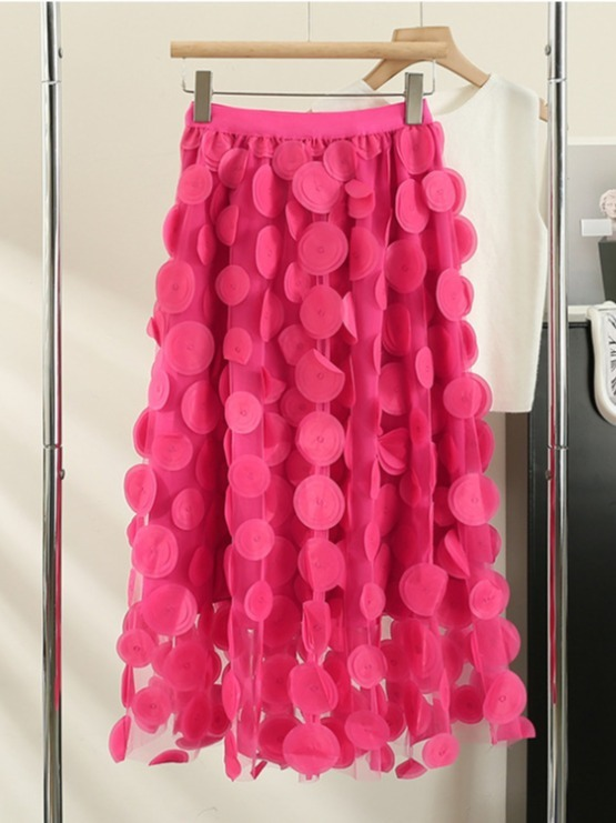 Dotted patchwork skirt in tulle