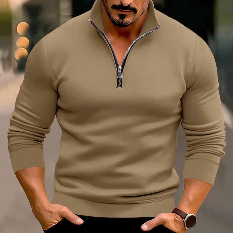 Men - Casual Jumper - Cozy Zip-Up Knitwear - Stylish Everyday Essentials for Comfort and Warmth