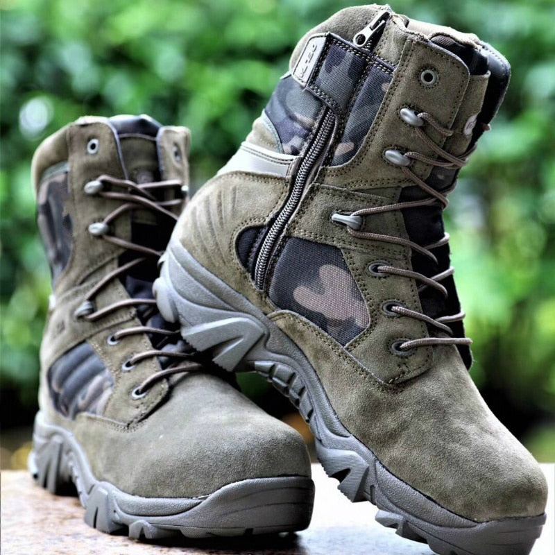 Men - Tactical Military Boots - Durable Green Outdoor Footwear for Comfort and Adventure