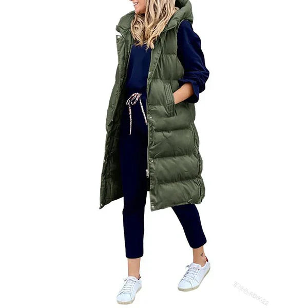 COTTON LONG COAT SLEEVELESS LOOSE JACKET