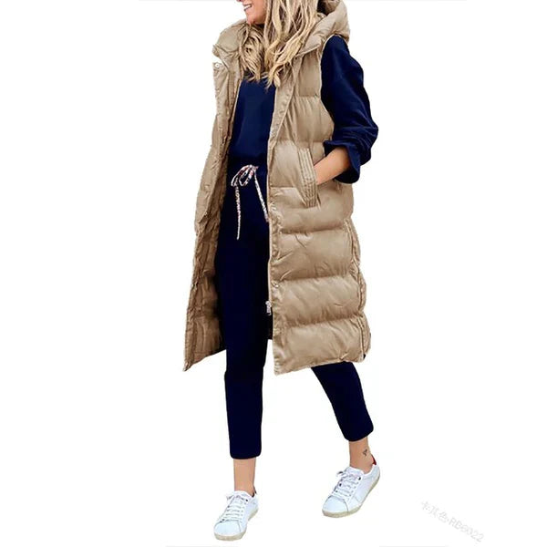 COTTON LONG COAT SLEEVELESS LOOSE JACKET