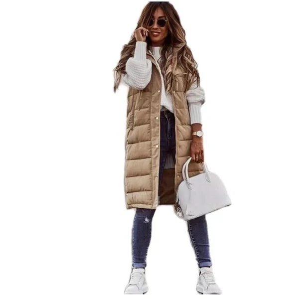 COTTON LONG COAT SLEEVELESS LOOSE JACKET