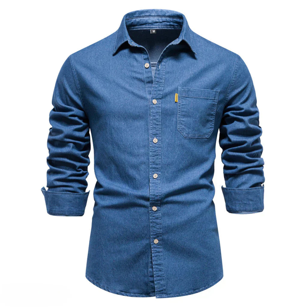 Denim overshirt for men