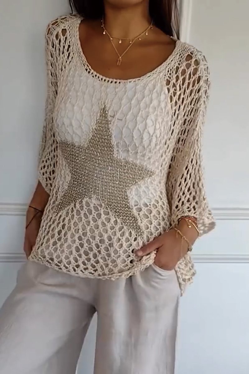 Elegant Knitted Sweater With Star