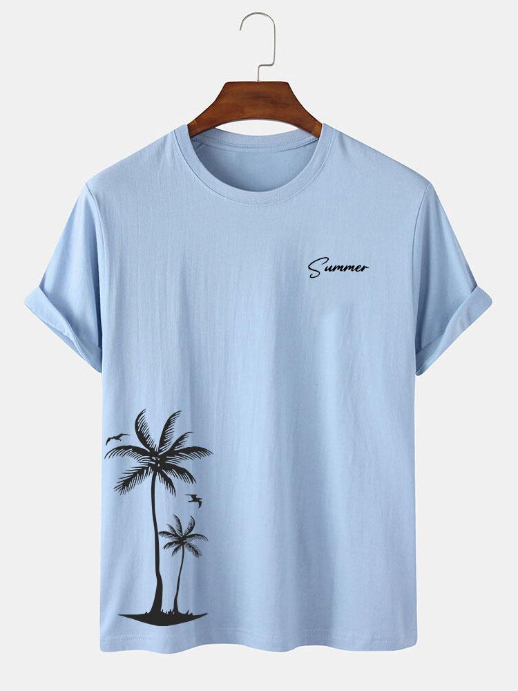 Summer Palm Tree Print T-Shirt & Swim Shorts