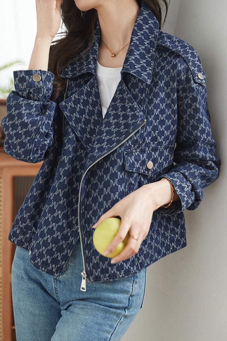 Women - Denim Jacket - Stand-Up Collar - Stylish & Comfortable Outerwear for Every Season