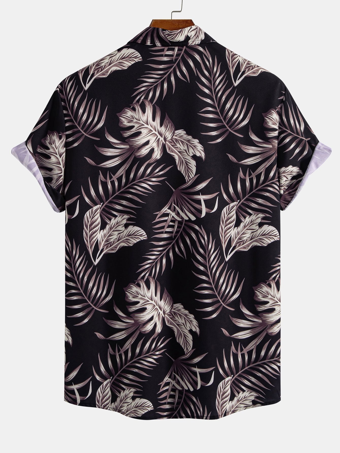 Leaf Print Button Up Shirt & Swim Shorts