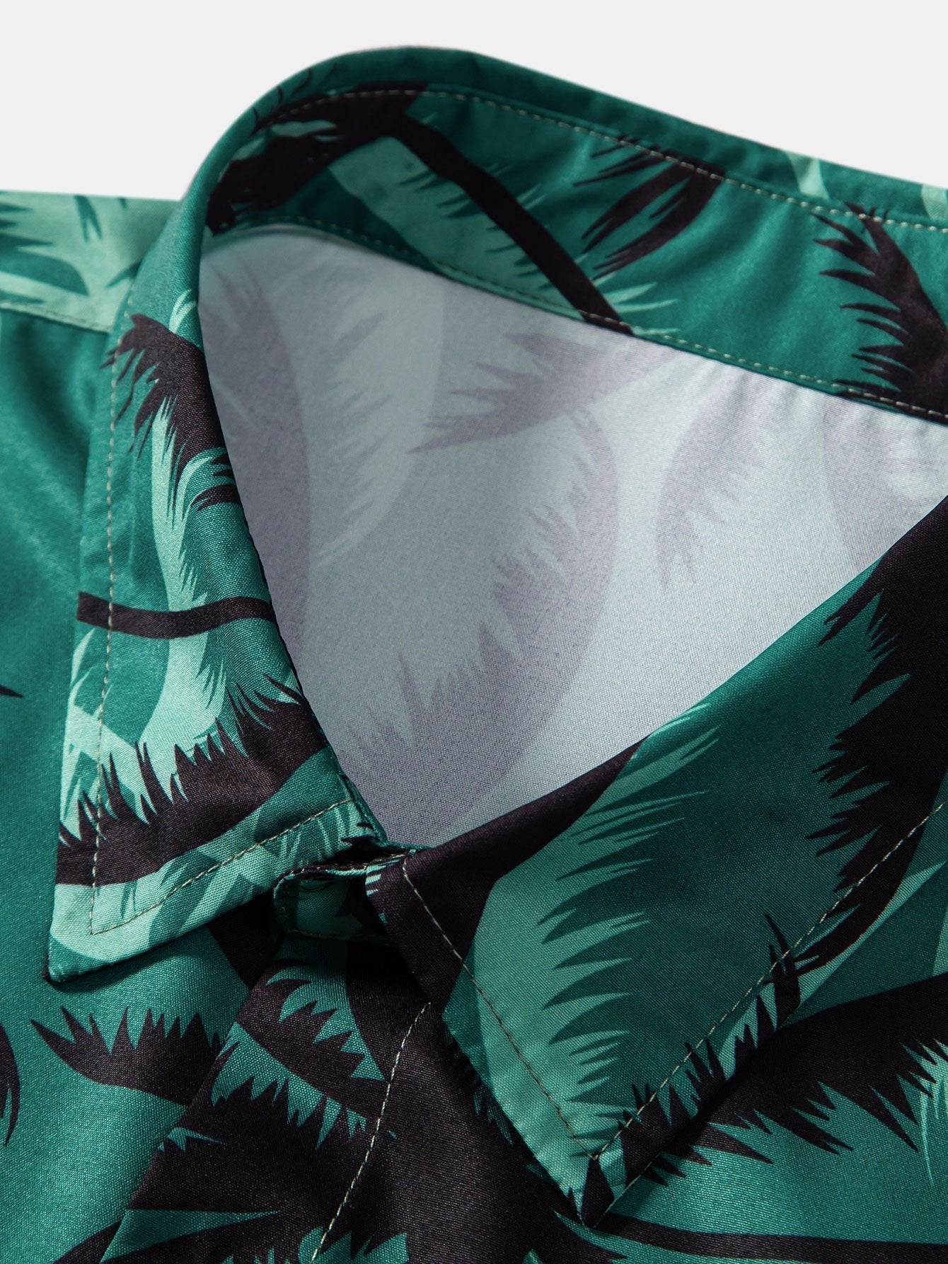 Palm Tree Print Button Up Shirt & Swim Shorts