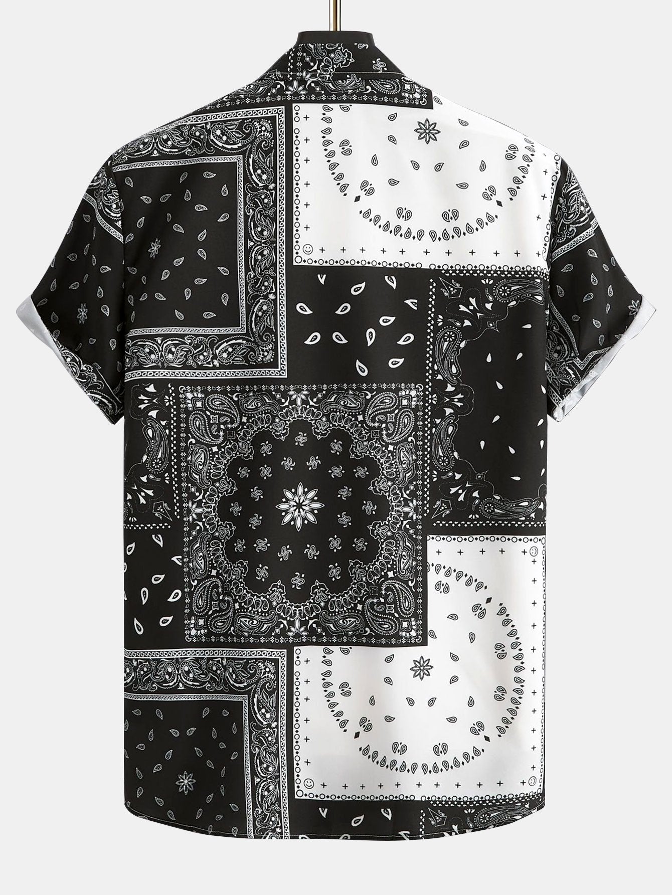 Paisley Print Button Up Shirt #Random Pattern Design# & Swim Shorts