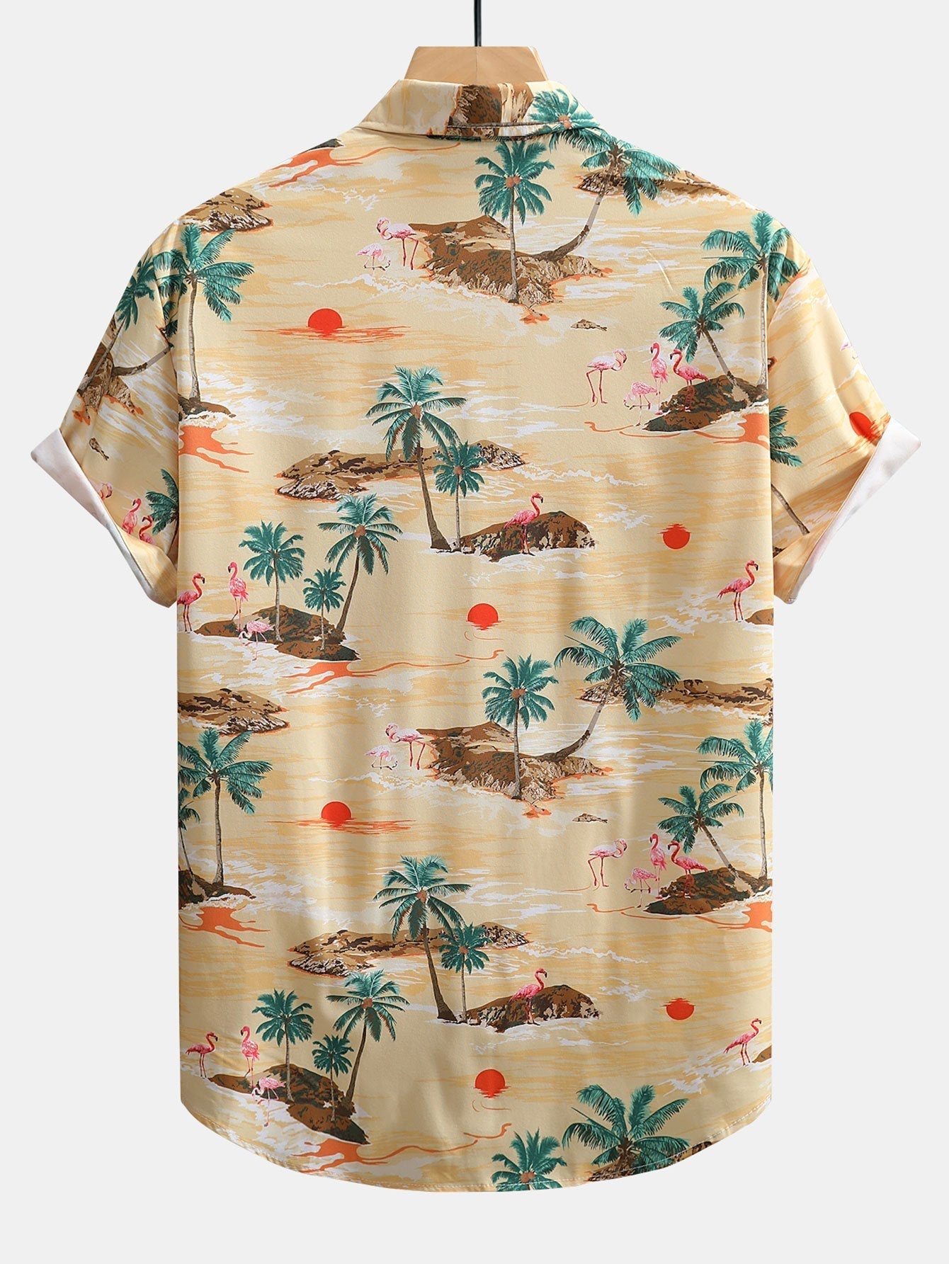 Flamingo Habitat Print Button Up Shirt & Swim Shorts