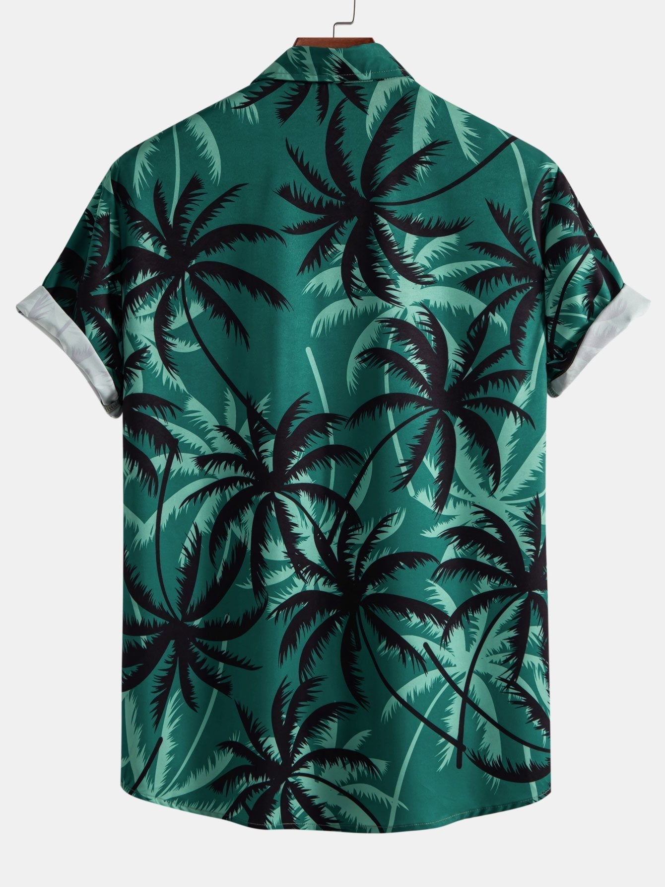 Palm Tree Print Button Up Shirt & Swim Shorts