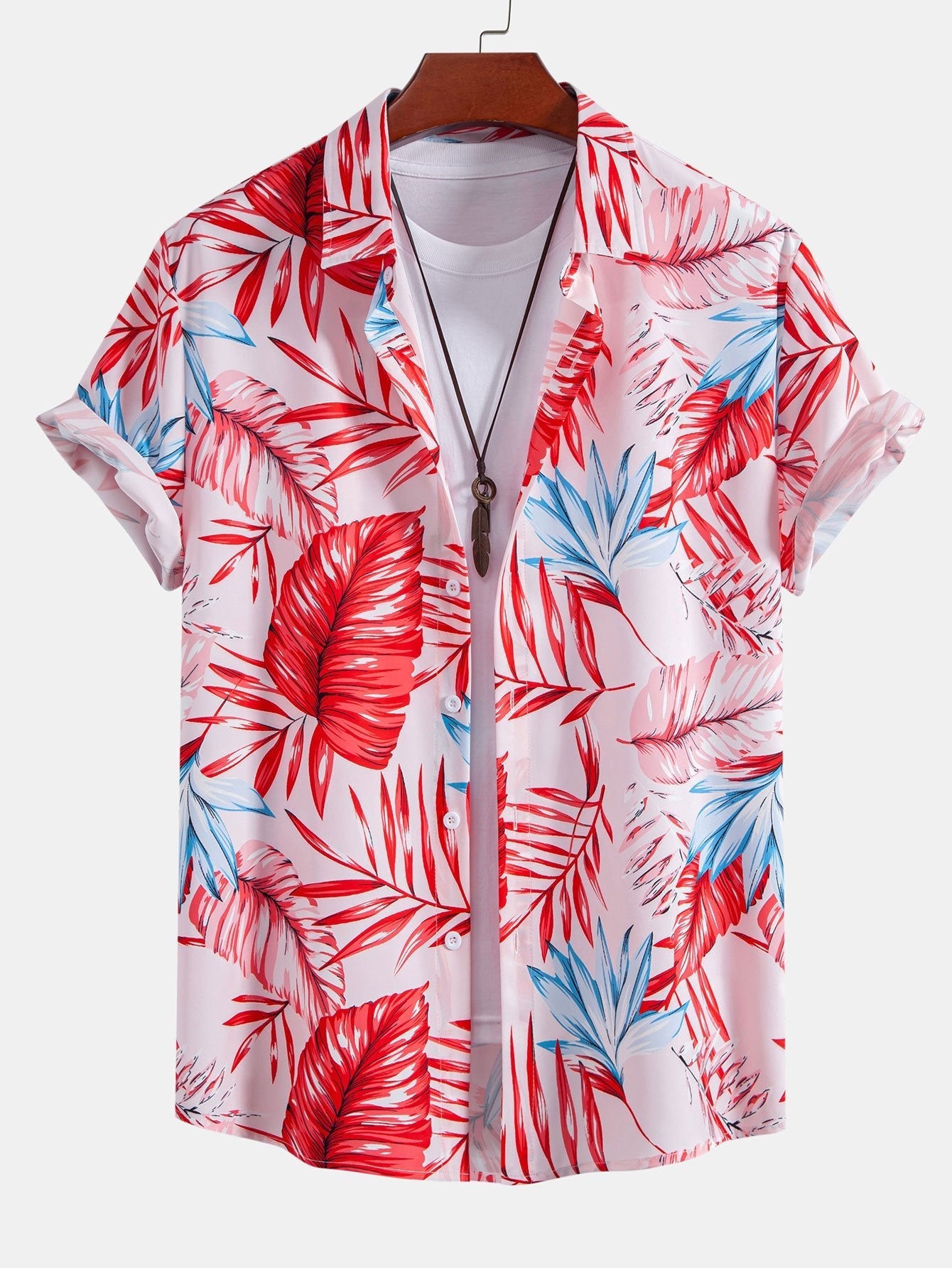 Tropical Print Button Up Shirt & Swim Shorts