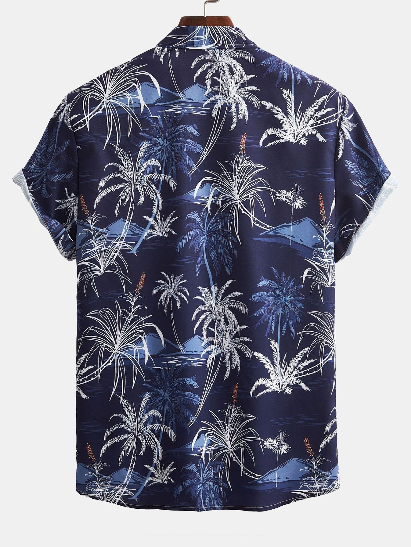 Palm Tree Print Button Up Shirt & Swim Shorts