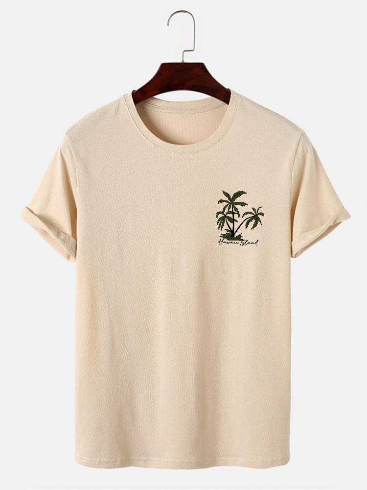 Hawaii Island Palm Tree Print T-Shirt & Swim Shorts