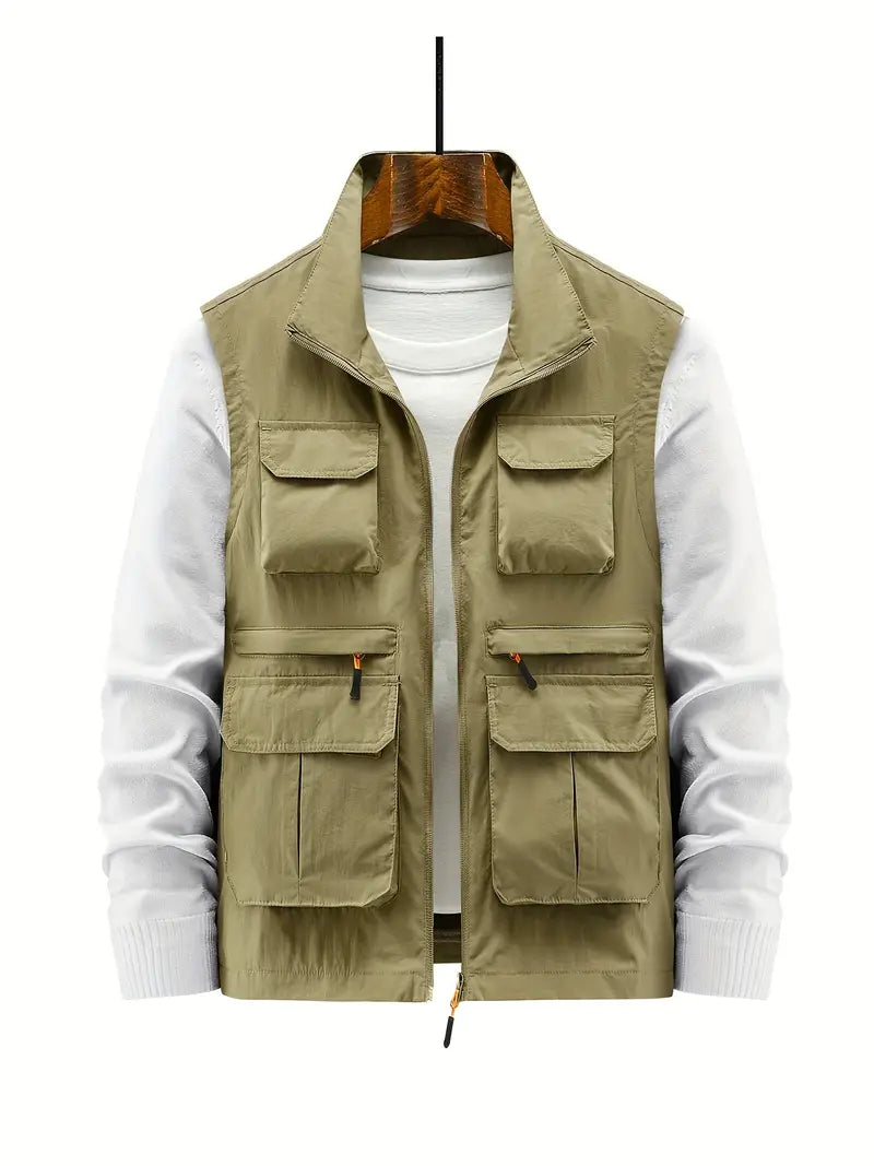 Jacket with several zip pockets for men