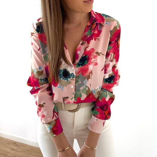 Long sleeve shirt with floral buttons