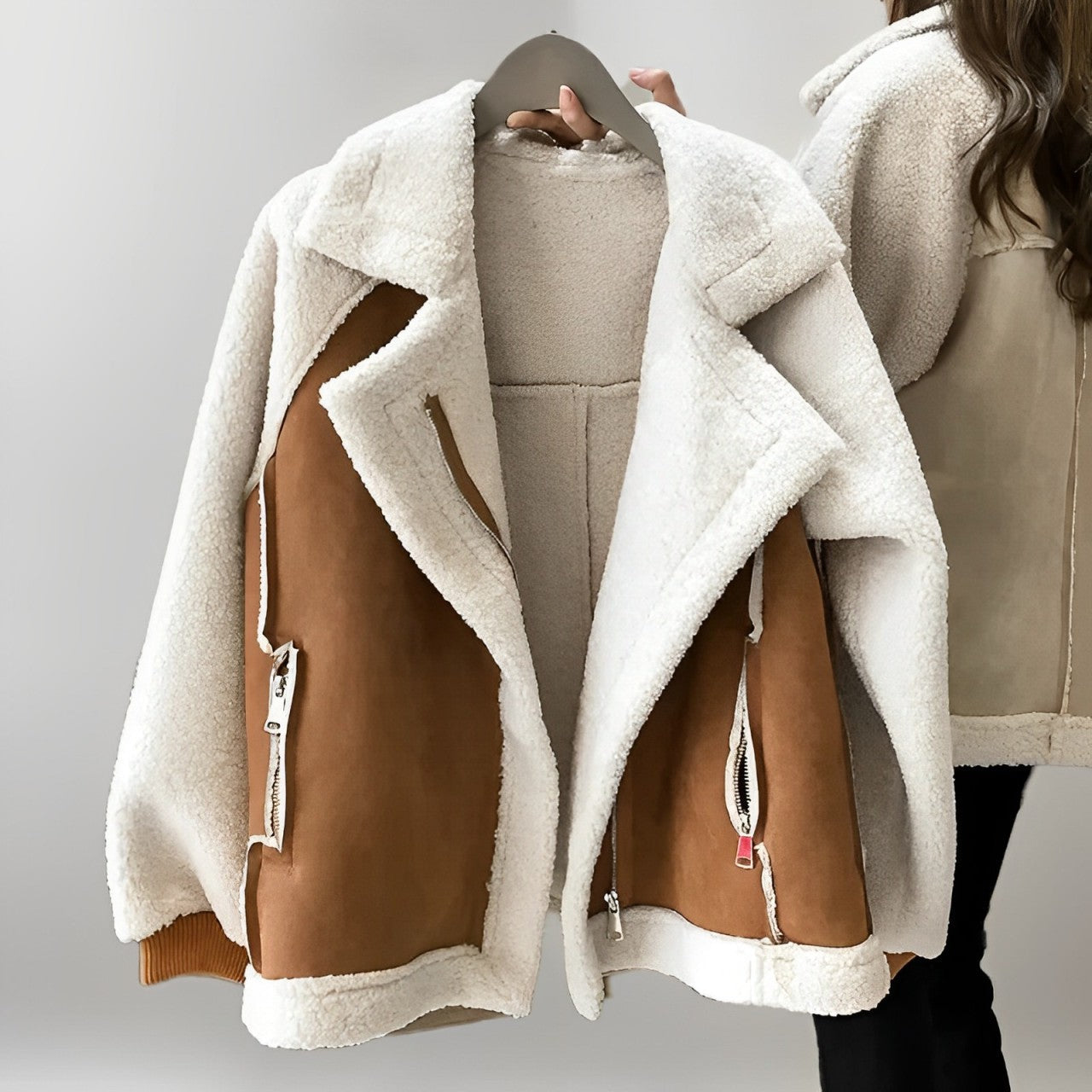 Women - Casual Sherpa Jacket - Cozy & Warm Outerwear - Elegant Style for Everyday Comfort