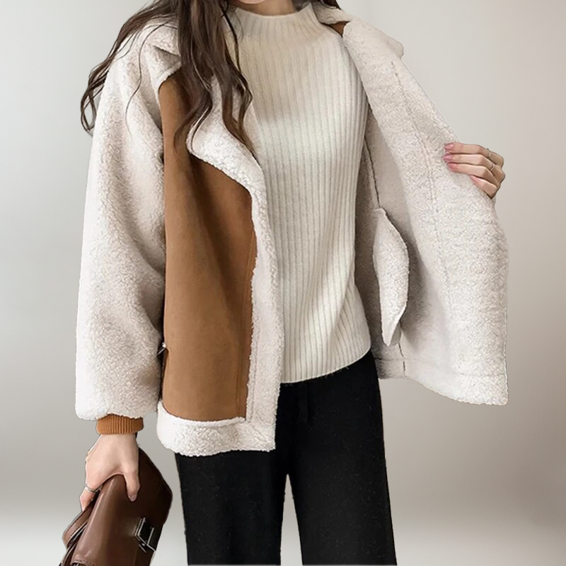 Women - Casual Sherpa Jacket - Cozy & Warm Outerwear - Elegant Style for Everyday Comfort