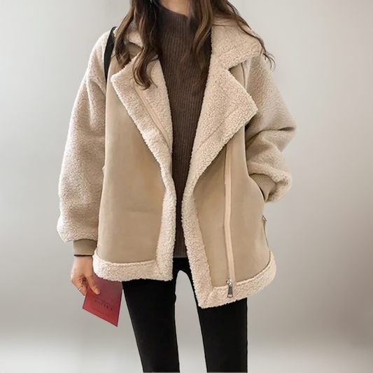 Women - Casual Sherpa Jacket - Cozy & Warm Outerwear - Elegant Style for Everyday Comfort