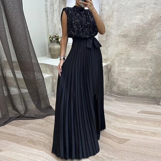 Elegant evening dresses with pleats