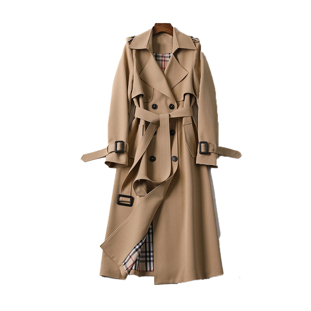 Ladies' trench coat with double row of buttons