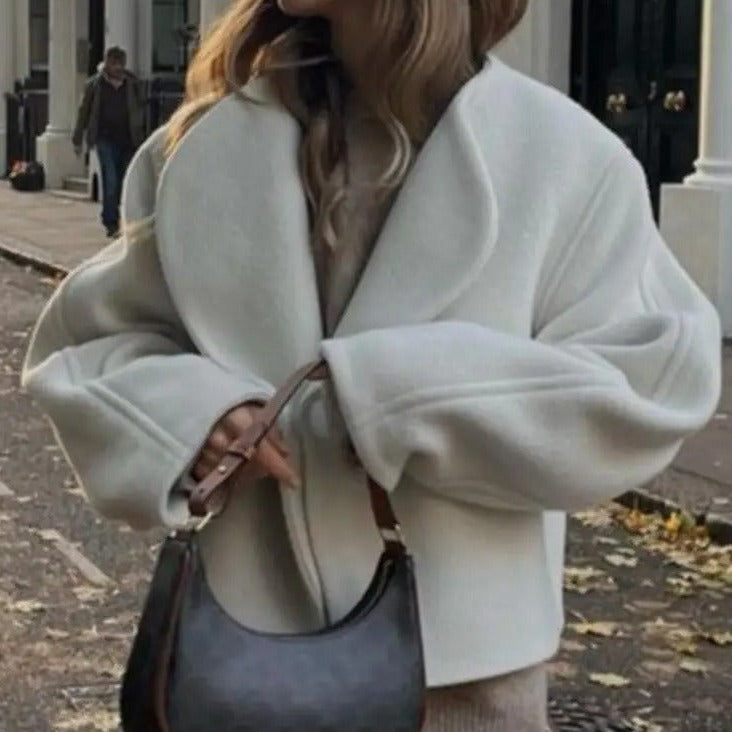 V-neck long sleeve coat