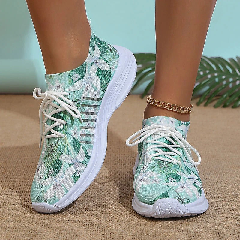 Printed knitted sneakers