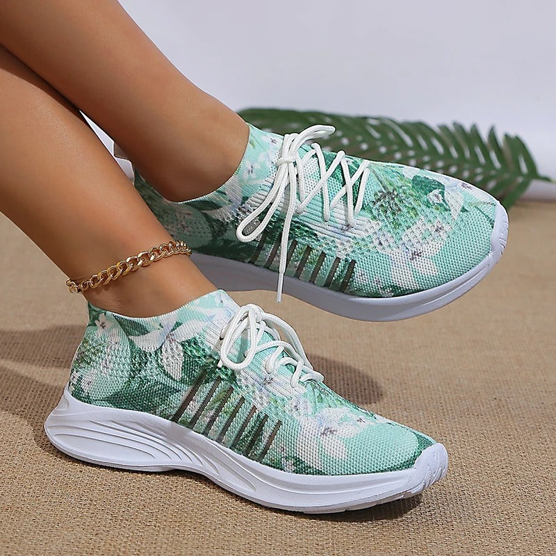 Printed knitted sneakers