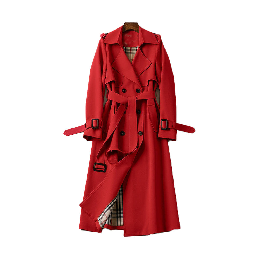 Ladies' trench coat with double row of buttons