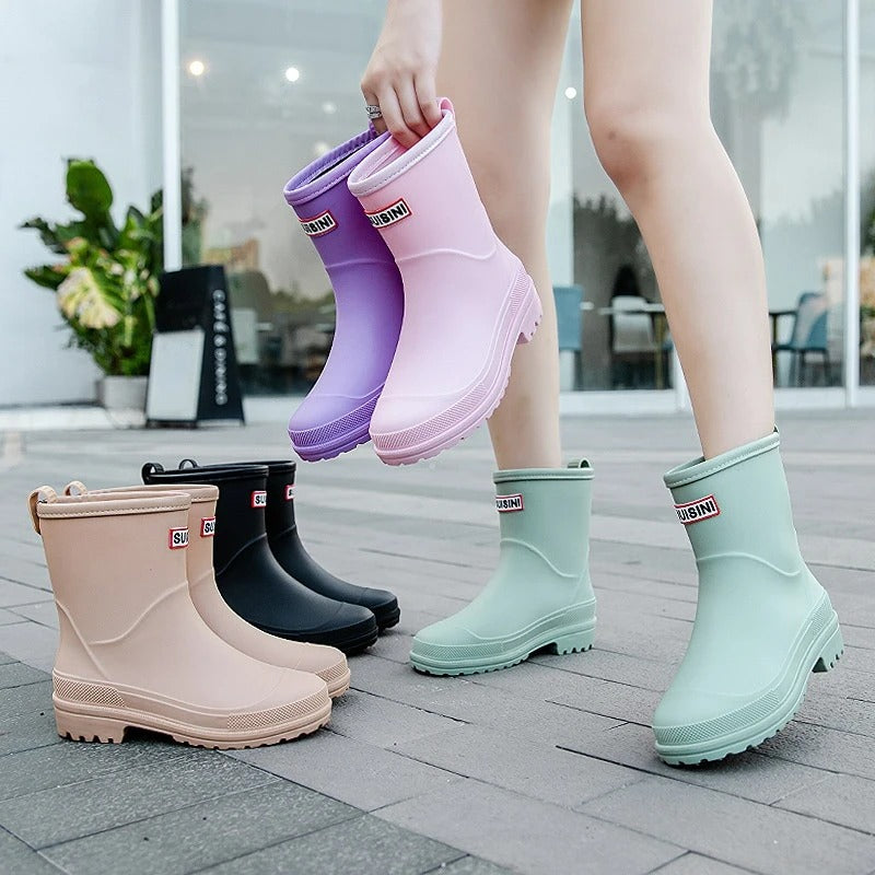 Women's - Waterproof Rain Boots - Durable & Stylish - Perfect for Wet Weather Adventures