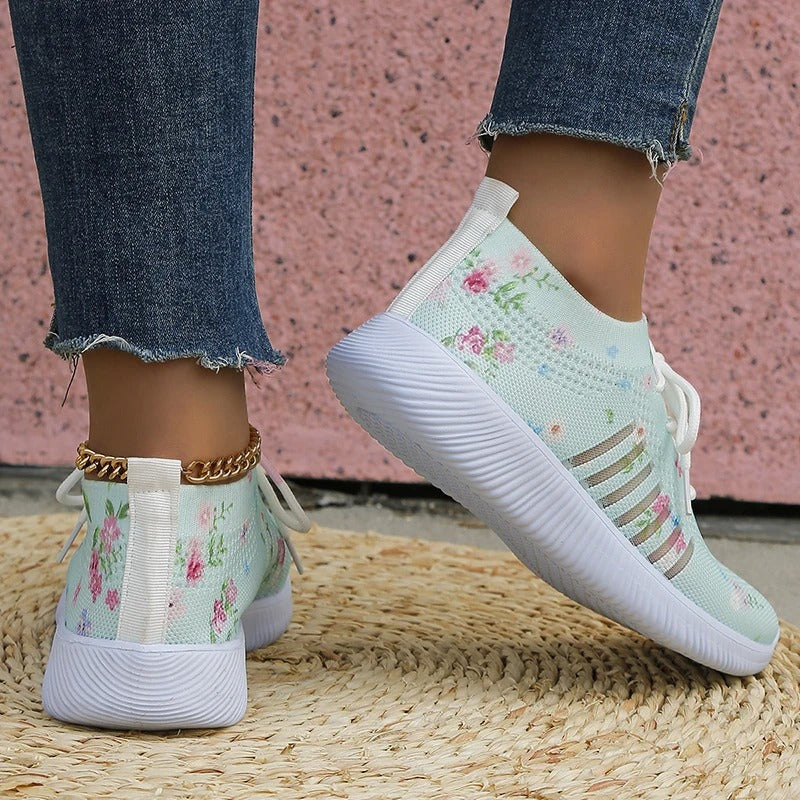 Printed knitted sneakers