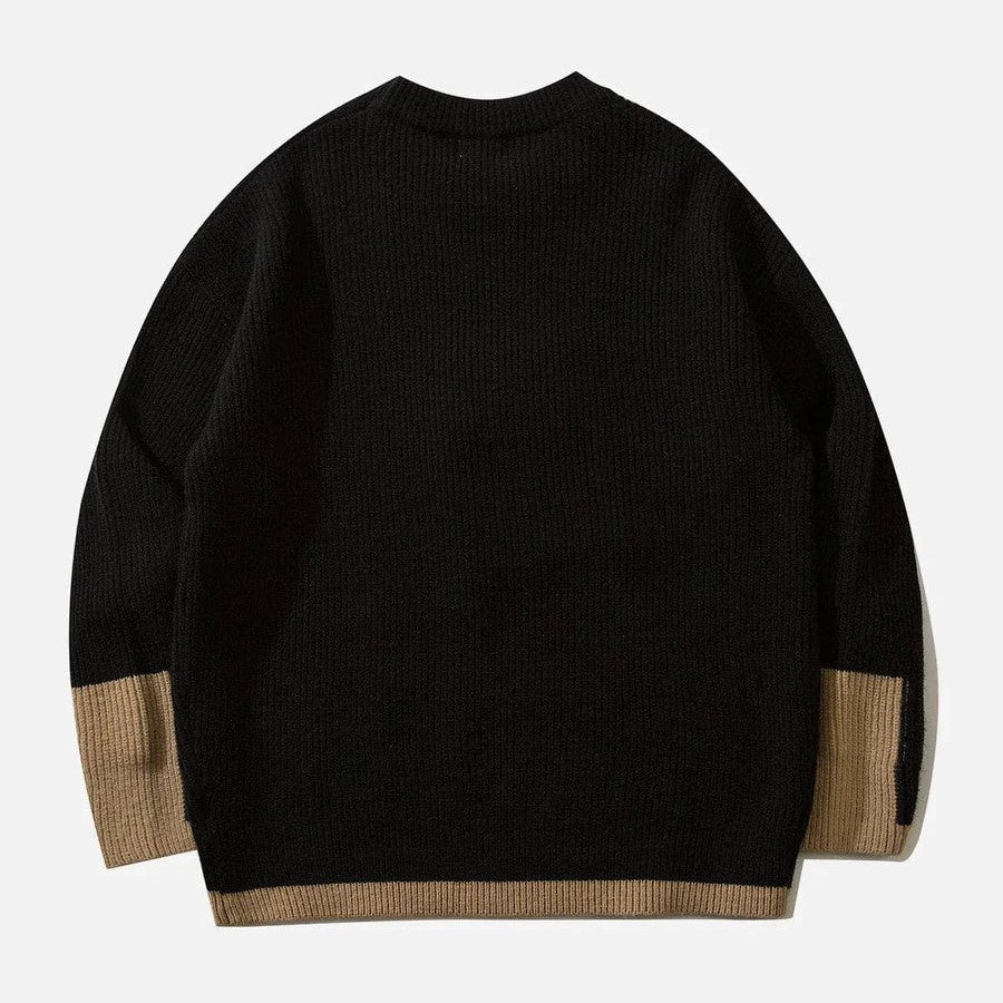 Knitted jumper with snack patch detail